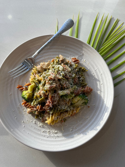 Creamy Chicken, Bacon & Broccoli Pasta (Gluten Free)