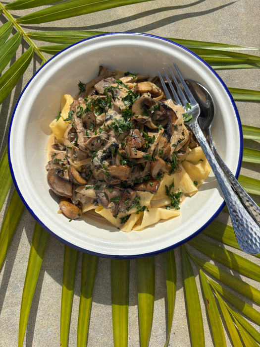 Mixed Mushroom Stroganoff with Pappardelle